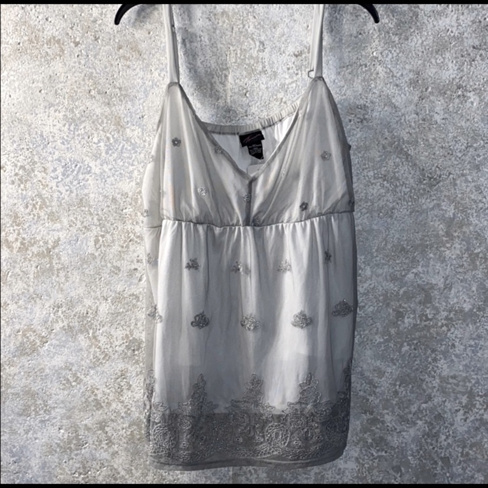 Spaghetti Strap Silver Torrid Tank 2X